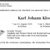 Kloos Karl Johann 1929-2012 Todesanzeige